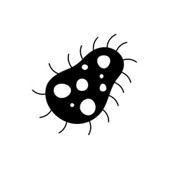 Virus, germ and bacteria, microorganism type and super bug icon.