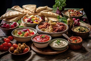 Obraz premium Mediterranean Mezze Spread