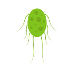 Virus, germ and bacteria, microorganism type and super bug iillustration.