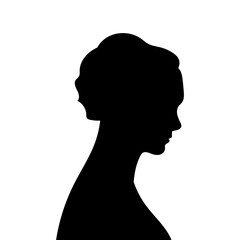 Woman avatar profile. Vector silhouette of a woman's head or icon isolated on a white background. Symbol of female beauty.