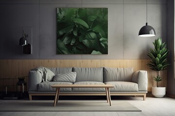 for example, a gray sofa and lamp in the living room. Generative AI