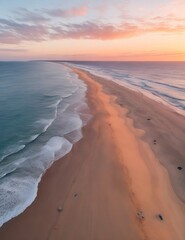 Fototapeta na wymiar Explore the serenity of a secluded beach at sunrise. AI generated