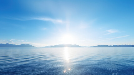 Fototapeta premium summer background with copyspace of sea and blue sky