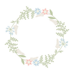 Fototapeta na wymiar Vector floral frame wreath illustration