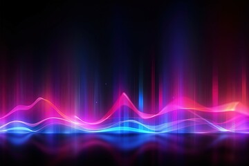 Fototapeta premium abstract futuristic background with pink blue glowing neon moving high speed sound wave rhythm lines and bokeh lights. Data transfer concept Fantastic wallpaper