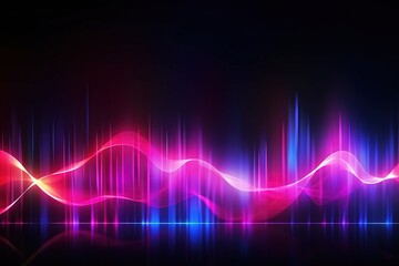 Fototapeta premium abstract futuristic background with pink blue glowing neon moving high speed sound wave rhythm lines and bokeh lights. Data transfer concept Fantastic wallpaper
