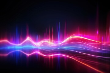 abstract futuristic background with pink blue glowing neon moving high speed sound wave rhythm  lines and bokeh lights. Data transfer concept Fantastic wallpaper