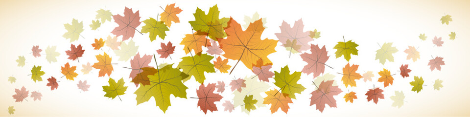 Naklejka na ściany i meble Autumn with fall leaves. Vector banner