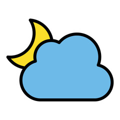 cloud sign symbol vector glyph color icon