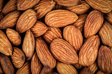 Ripe almond nuts as a texture
