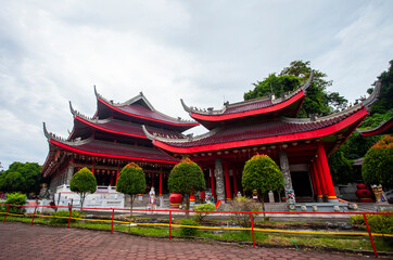 Sam Poo Kong Temple, an iconic and heritage landmark in Semarang, Central Java, Indonesia. Tourist attractions as well as places of worship and pilgrimage for adherents of Confucianism and Taoism