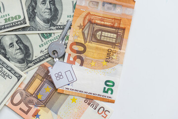 Mortgage loading and calculator property document concept.