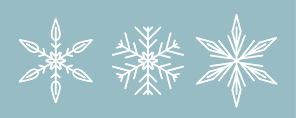 white christmas snowflake set banner isolated vector illustration EPS10