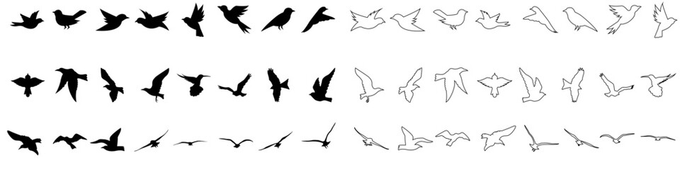 Obraz na płótnie Canvas Birds icon vector set. animals illustration sign collection. nature symbol.