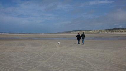 walking on the beach