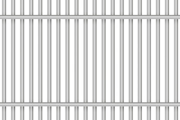 Prison metal bars or rods isolated on white background