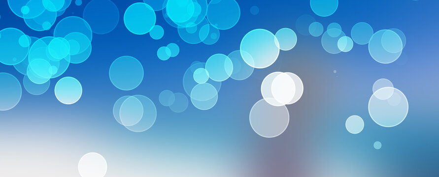 Blue color lights circle bokeh abstract background particle