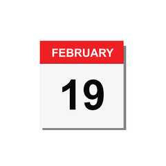calender icon, 19 february icon with yellow background