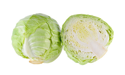 Fototapeta premium fresh Green cabbage isolated on transparent png