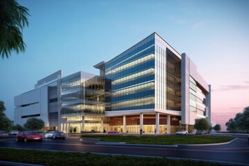 Futuristic hospital boasting modern architecture