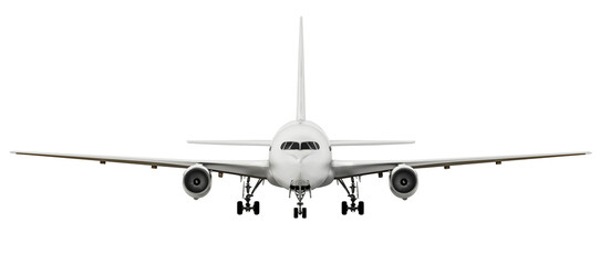 Fototapeta na wymiar Generic airplane isolated on transparent background. 3D illustration