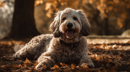 portrait of a happy dog, created with Generative AI