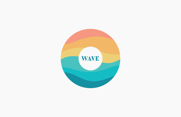 Wave logo design, Creative logotype, Ocean logo, Sea, Water, Sunrise, Sunset, Beauty, Minimal logo design