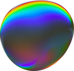 Vibrant Colorful Gradient Chromatic Primary Fluid Rainbow Iridescence Transparent Glass Abstract Blob Shapes