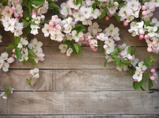 cherry blossom on wooden background