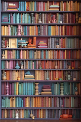 Plasticine library. Plasticine books. Plasticine bookshelf. AI generation