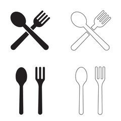 fork and spoon restaurant icon isolated on white background. vector Illustration.