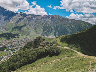 Landscape with mountains and clouds