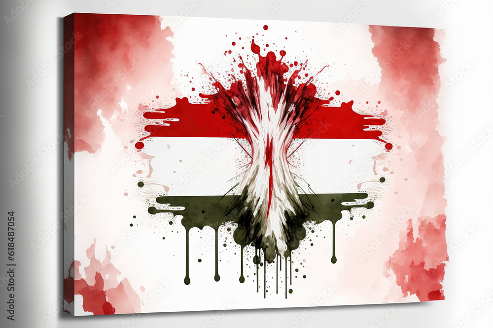 Poster Image of watercolor splash and explosion abstract art . Admirable Generative AI image .