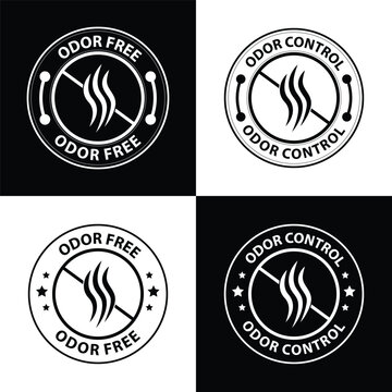 odor free badge icon, odor control, symbol, pictogram, sign, emblem, stamp, vector, illustration. modren emblem, latest icon design.