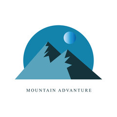 Adventure mountain logo design Free Vector