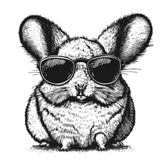 cool chinchilla wearing sunglasses sketch