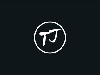 Initial TJ Minimalist Brush Logo, Creative Tj Logo Letter Design For Your Painting Business