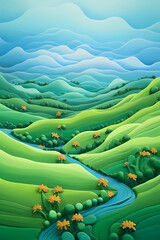 Plasticine landscape. AI generation	