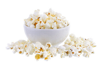 popcorn in bowl isolated on transparent png - obrazy, fototapety, plakaty