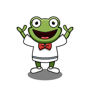 vector illustration design of a frog with a smile