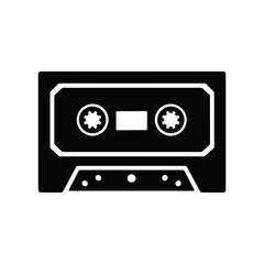 Naklejka premium Audio Cassette SVG File, Black Symbol, Vector, Icon