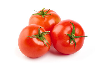 Tomatoes, isolated on white background.