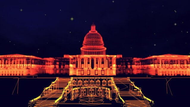 Abstract Capitol Hill Lighting up at night