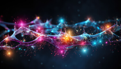 Fototapeta premium Electrifying AI Neural Harmony, created with Generative Al technology.