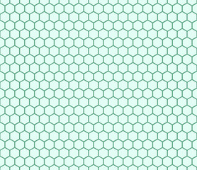 Seamless green honeycomb pattern. Endless honey comb hexagon pattern.
