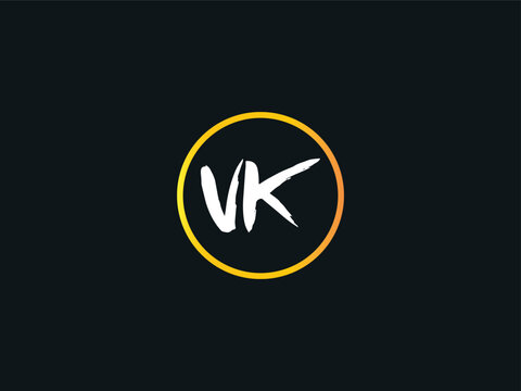 Initial letter K and V, KV, VK, overlapping interlock logo, monogram line  art style, silver gold on black background Stock Vector | Adobe Stock