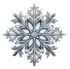 Cute Christmas Snowflake Clipart: Red, White, and Blue Watercolor Illustration Drawing, Adds Festive Flair to Holiday Designs, Ai generative
