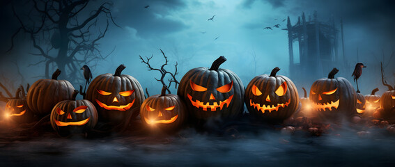 Behold the Halloween pumpkin, a symbol of spooky delights! With a mischievous grin and glowing eyes, it exudes a festive charm. AI Generated