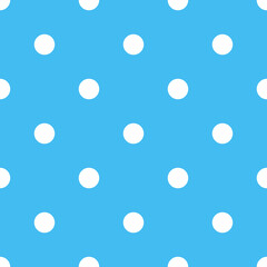 Blue and White Large Polka Dots Pattern Repeat Background