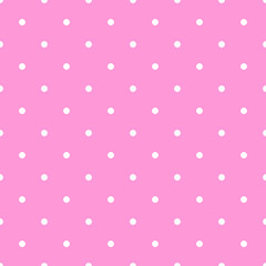Pink and White Polka Dots Pattern Repeat Background